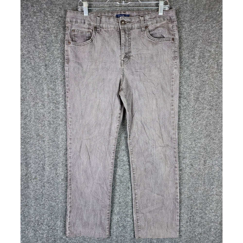 Bandolino Jeans Womens 12 Mandie Gray Straight Leg Denim EUC
